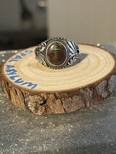 Boulder Opal Ring Sterling Silver, Natural Opal Ring, Beautiful Colours
