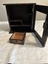 Vintage Decorative,wooden Smokers Cabinet, Glass Front , Barley twist Edging