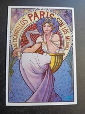 Alfons Mucha Art Postcard, Los Cigarillos Paris , Unposted