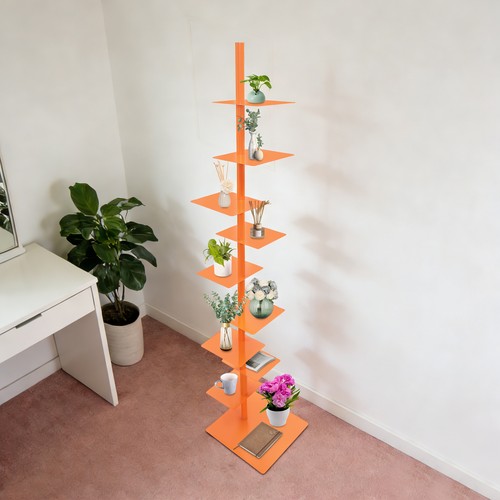 Metal spine bookshelf - spine, 9-tier