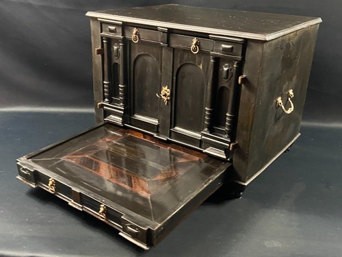 Black ebony travel cabinet - black,