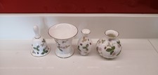 4 Pieces Wedgwood Wild Strawberry Bone China Vase Bell