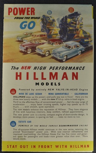 1955 hillman brochure minx - brochure,