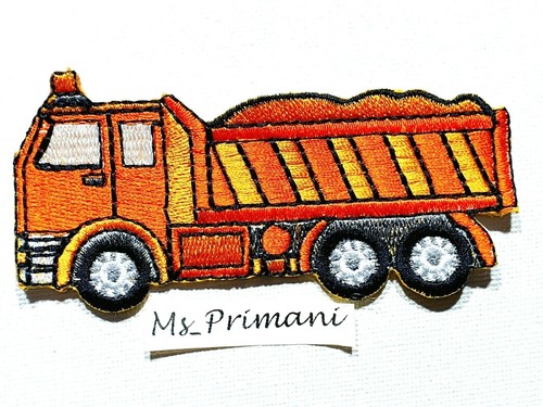 Dump truck embroidered patch - truck,