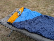 Campbed with Sleep Pad Topper and Sleeping Bag.