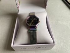 Boxed LADIES' LAURA ASHLEY WRIST WATCH 'Octagon Oil Silk Mesh Alloy' Magnetic