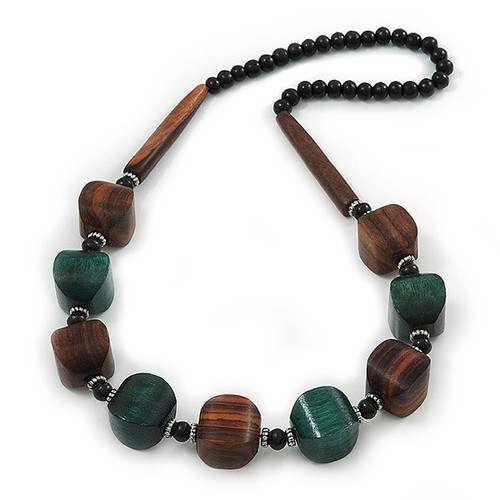 Square wooden bead long - square,