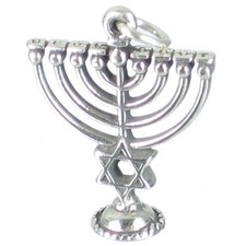 Menorah sterling silver charm