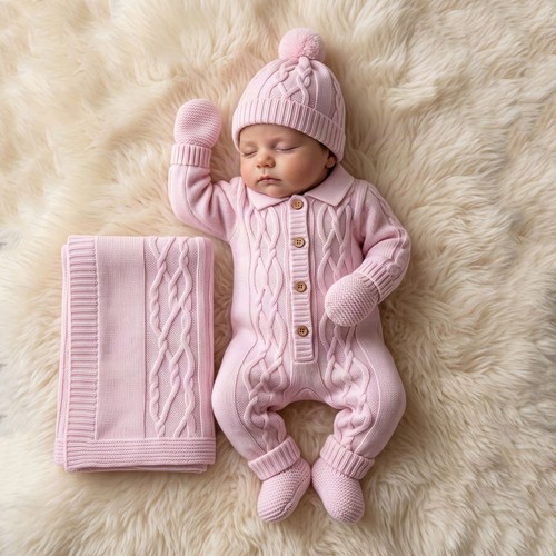 Baby girl knitted piece gift - girl,