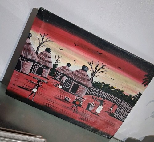 Original african village scene - original,