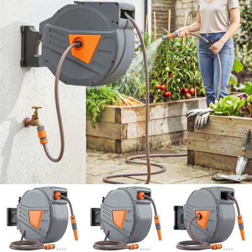 Retractable hose reel - retractable, wall