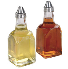 2/6 Glass Vinegar Bottle Bottles Cruet with Metal Lid Capacity Chef Aid Kitchen