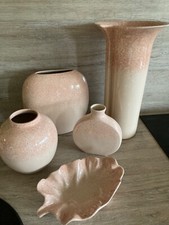 Shelf pottery- Halifax- 5 pieces of peach/pink coloured concept range items