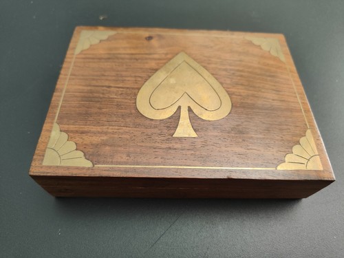 Inlaid brass vintage wooden - inlaid,