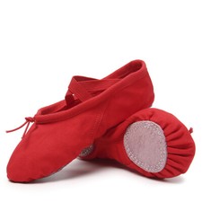 Children Ballet Dance Shoe Adult Canvas Split Sole  Pointe Slippers Practice Kid