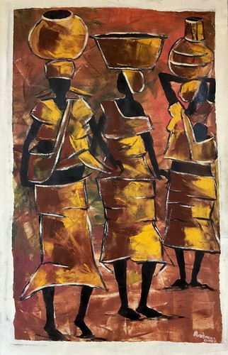 Original african painting with - original,