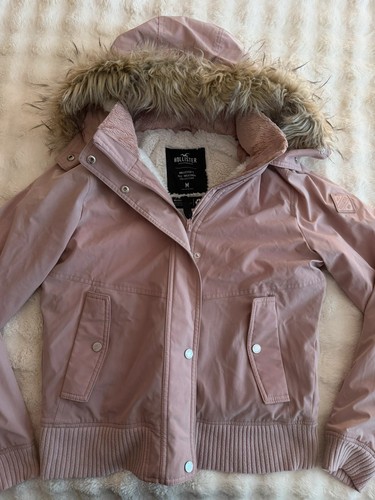 Y2k pink hollister fur lined - pink,