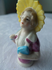 Small Vintage Ceramic Half Doll - 2"
