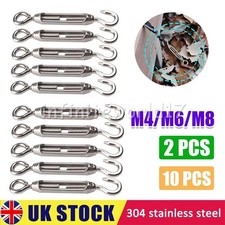 2/10x Steel Hook Strainer Turnbuckle Wire Tensioner Eye Rope Cable Tension Heavy