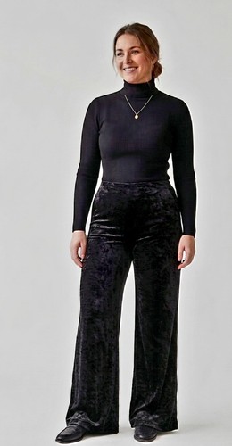 Zara black velvet wide - zara,