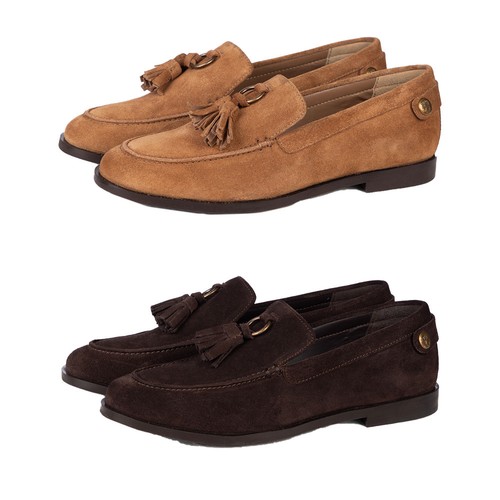 Ladies suede tassel - tassel, loafers