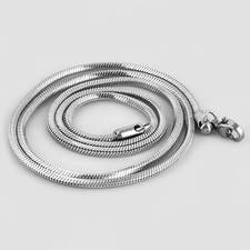925 Sterling Silver Smooth Snake Necklace Chain 2mm thick – Multi Lengths