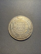 1821 Brazil 960 Reids Silver Coin Overstruck On 8 Reales