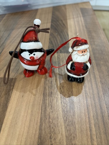 Set ceramic santa penguin - ceramic,