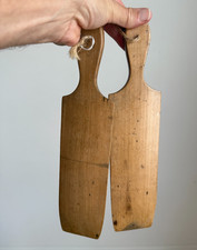 Antique Large Pair Butter Pads Treen Paddles Kitchenalia Decor 34cm x 8cm