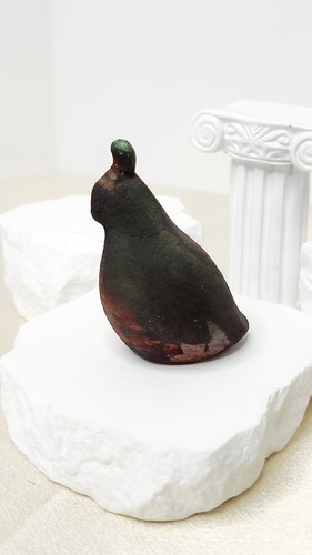Raku pottery quail - raku, figurine