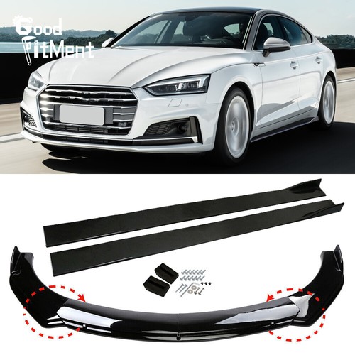 Gloss black front bumper - black,