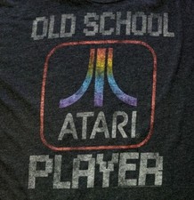 Atari Old School Player Junk Food Measures 23" x 27" Faded Black Shirt JunkFood