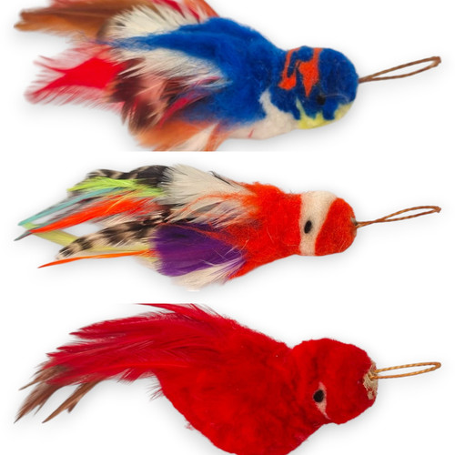 Mini feather bird cat toy - bird,