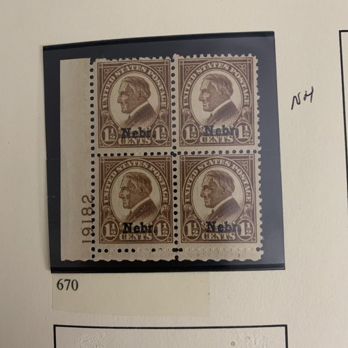 Scott 670 nebr overprint mnh - nebr.,