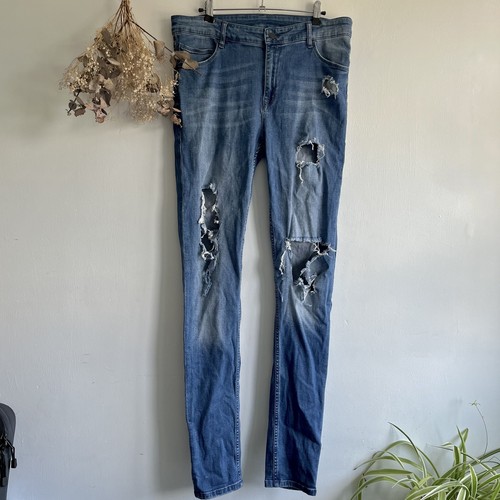 Mens asos blue ripped - asos,