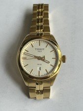 Tissot PR100 Quartz Watch Working Condition Gold Plated White Dial