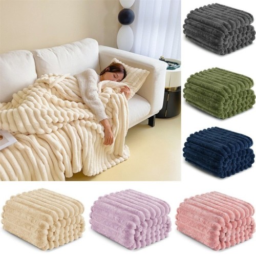 Large ribbed faux fur - fur, warm