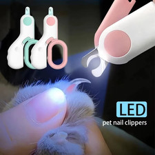 Dog Cat Pet Nail Clippers With LED Light Cutter Claw Grinder Scissor Toe Trimmer