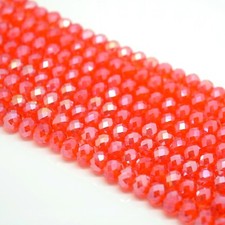 FACETED RONDELLE CRYSTAL GLASS BEADS LUSTRE 4MM,6MM,8MM,10MM - PICK COLOUR