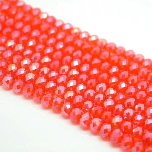 Faceted rondelle crystal glass - faceted,
