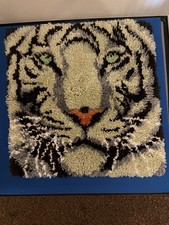 Snow  Tiger Latch Hook Rug