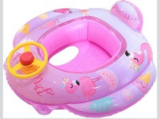 2-6 Years Sit In Swimming Ring Pool Inflatable Boat Style With Steering Wheel