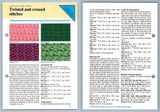 Twisted & Crossed Stitches - Stitch Odhams Knitting Collection Instruction Card