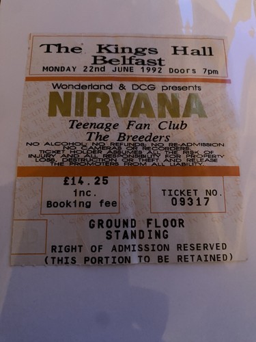 Nirvana concert ticket belfast - nirvana,