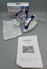 LLOYTRON TRAVEL IRON E156 Folding Handle - Steam or Dry Iron w/ Bag PAT TESTED