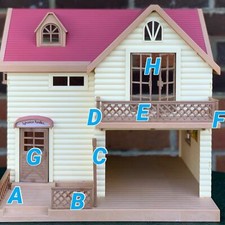 Sylvanian Families Spares Lakeside Lodge red House Calico railings windows door