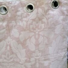 Pair Of Julian Charles Eyelet Curtains, Each 222m Wide x 137cm Drop Damask Pink
