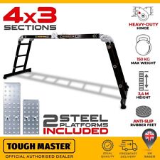 Multi-Purpose Ladder 4 x 3 With Two Safety Platforms 150KG Load Capacity 6 in 1