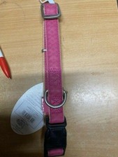 Mac Leather Synthetic Leather Padded Pink Collar 1"x19"-28"