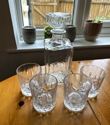 Clear glass square - clear, decanter